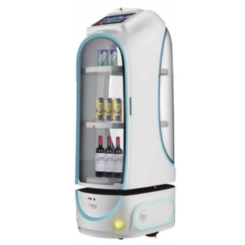 delivery shelves drinks food computer control robot remote control movement p1