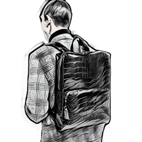 vegan vegetarian bioleather recycled rucksack backpack laptop bag sketch 8a